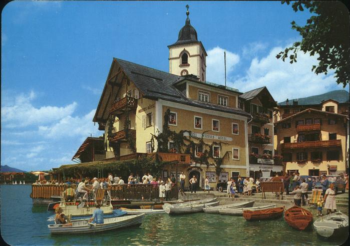 St Wolfgang Wolfgangsee Boots Anlegeplatz und Hotel Weisses Roessl