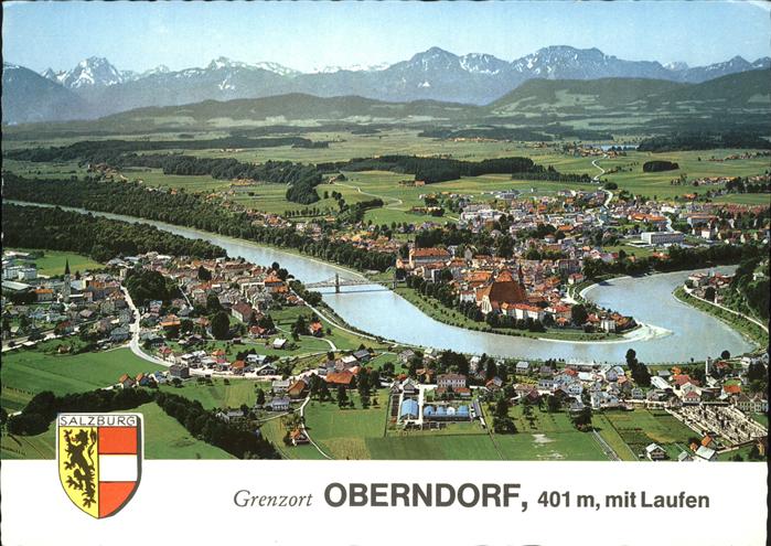 Oberndorf Salzburg Fliegeraufnahme Laufen Salzach Alpen Wappen