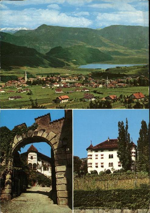 Kaltern Weinstrasse Tirol Panorama mit See Suedtiroler Weinstrasse Weinmuseum Dr