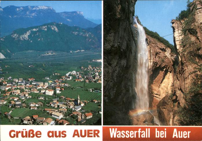Auer Ora Suedtirol Panorama Wasserfall