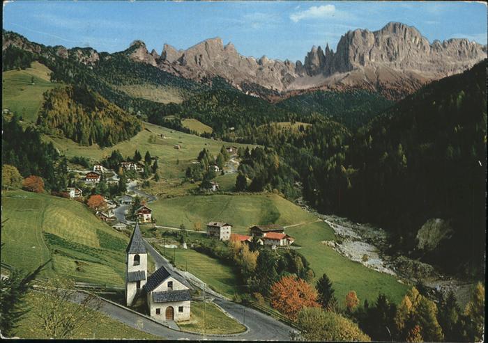 St Cyprian Panorama Kirche Dolomiten Rosengarten