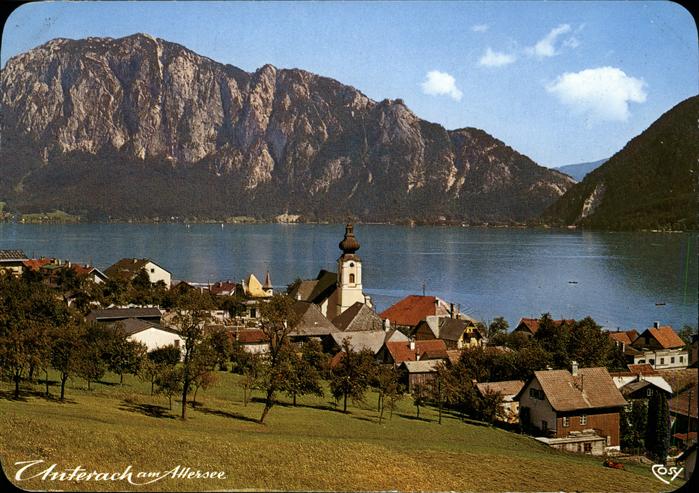 Unterach Attersee Panorama See Hoellengebirge Salzkammergut