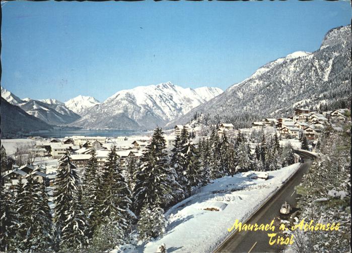 Maurach Tirol Panorama im Schnee Achernsee