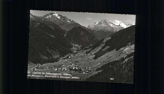 St Jakob Defereggen Blick ins Defereggental mit Pfannhorn Almerhorn und Hochgall