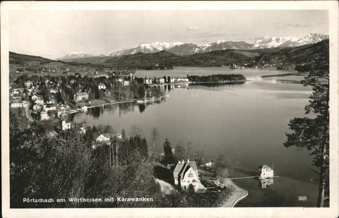 Poertschach Woerthersee Panorama mit Karawanken