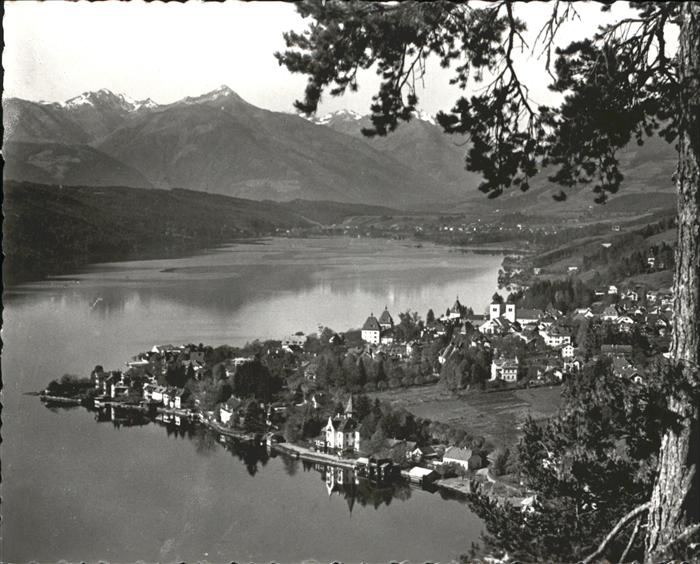 Millstatt Millstaettersee Panorama mit Alpenblick