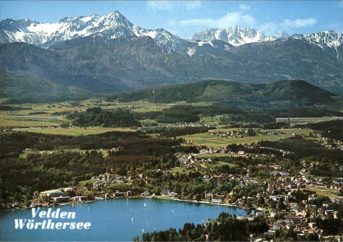 Velden Woerthersee Panorama mit Mittagskogel und Julische Alpen Sommerfrische