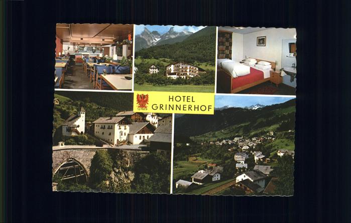 Grins Oesterreich Hotel Restaurant Grinnherhof Bruecke Alpenpanorama Wappen
