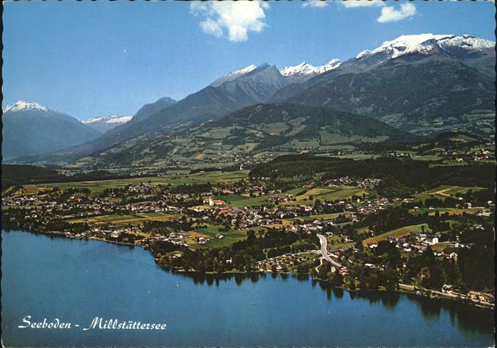 Seeboden Millstaettersee Fliegeraufnahme Alpenpanorama