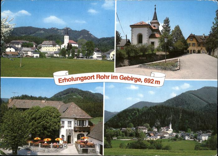 Rohr Gebirge Ortsansicht mit Kirche Hotel Kaiser Franz Josef Sommerfrische und W