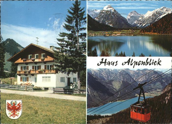 Pertisau Achensee Pension Haus Alpenblick Kabinenbahn Wappen Alpenpanorama
