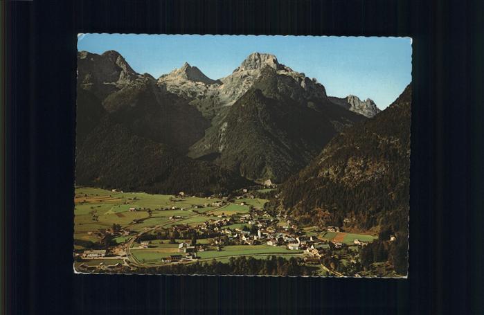 Lofer Panorama mit Loferer Steinberge Sommerfrische Fliegeraufnahme