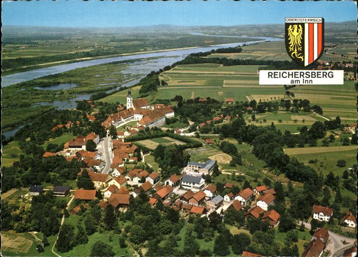 Reichersberg Inn Augustiner Chorherrenstift am Inn Fliegeraufnahme Wappen