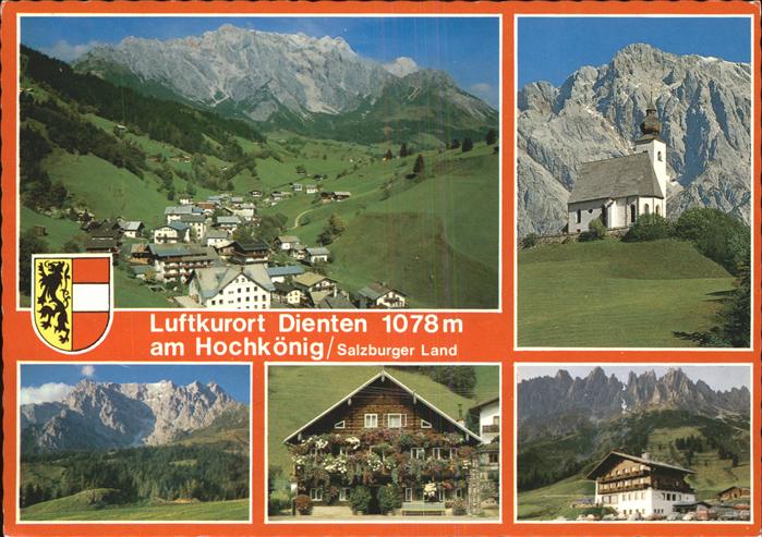 Dienten Hochkoenig Panorama mit Kirche Blumenhaus und Arthurhaus