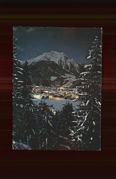 Mayrhofen Zillertal Panorama mit Gruenberg bei Mondschein