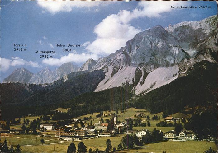 Ramsau Dachstein Steiermark Ortsblick mit Alpenpanorama