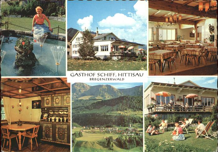 Hittisau Vorarlberg Gasthof Schiff Brunnen Terrasse Gastraum