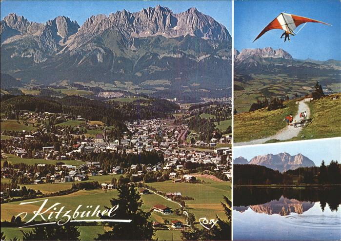 Kitzbuehel Tirol Panorama mit Alpen Drachenflieger Schwarzsee