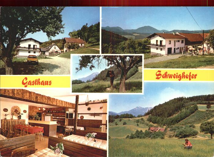 Prigglitz Gasthaus Schweighofer Gastraum Wegkreuz Panorama