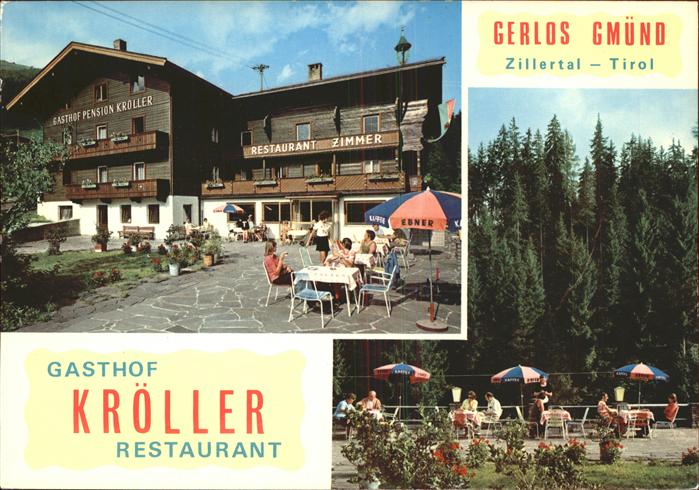 Gerlos Gasthof Kroeller Restaurant Terrasse