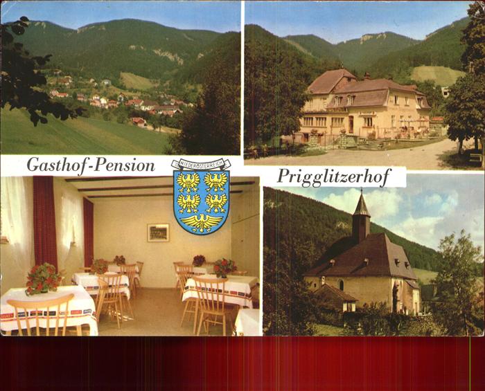 Prigglitz Gasthof Pension Prigglitzerhof Gastraum Kapelle Panorama
