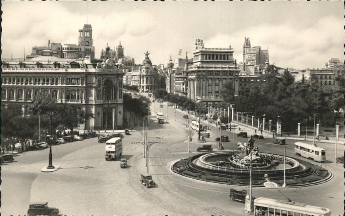 Madrid Spain La Cibeles Calle de Alcala Fuente Tranvia