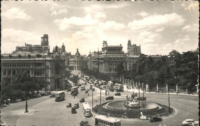 Madrid Spain La Cibeles Calle de Alcala Fuente Tranvia