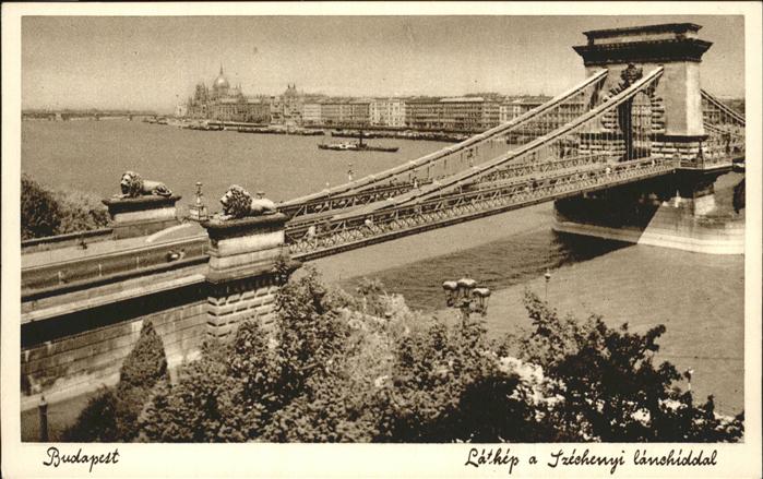 Budapest Szechenyi Kettenbruecke Donau