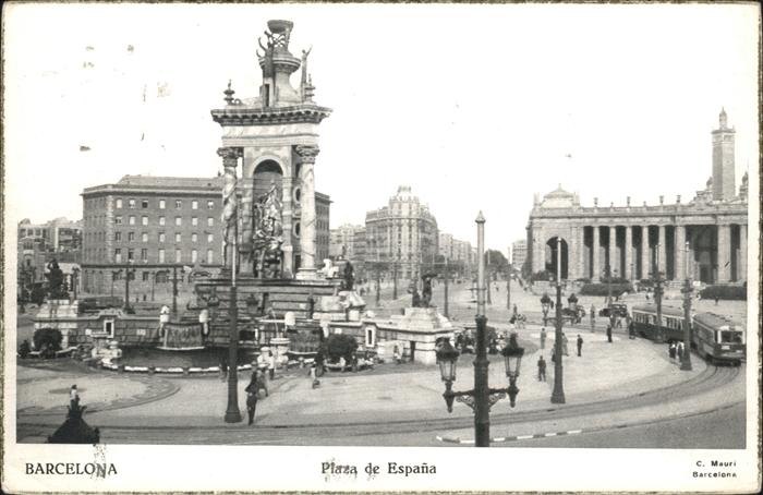 Barcelona Cataluna Plaza de Espana Tranvia Strassenbahn