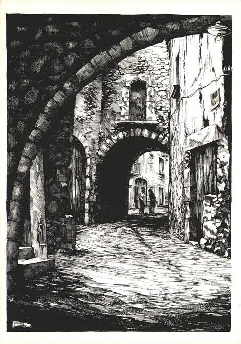 Pals Calle tipica Kuenstlerkarte