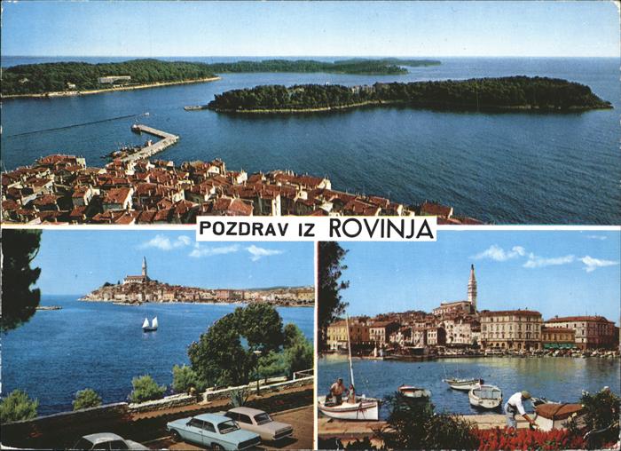 Rovinj Istrien Fliegeraufnahme Hafen