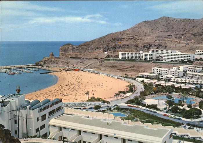 Puerto Rico Gran Canaria Vista parcial Puerto Playa Strand Hafen