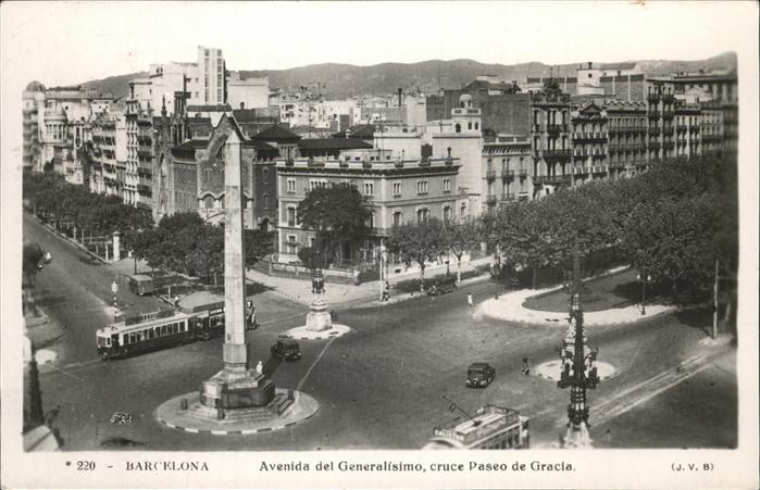 Barcelona Cataluna Avenida del Generalisimo Paseo de Graci