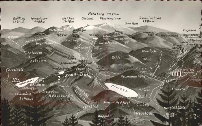 Schwarzwald Titisee Landkarte Höllsteig Viadukt See