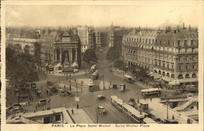 Paris Place Saint Michel Strassenbahn