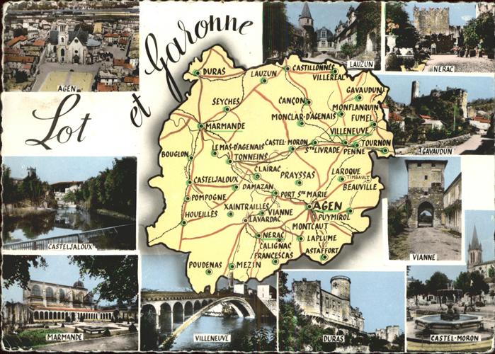 Nerac Lauzun Castel-Moron Duras Vielleneuve L