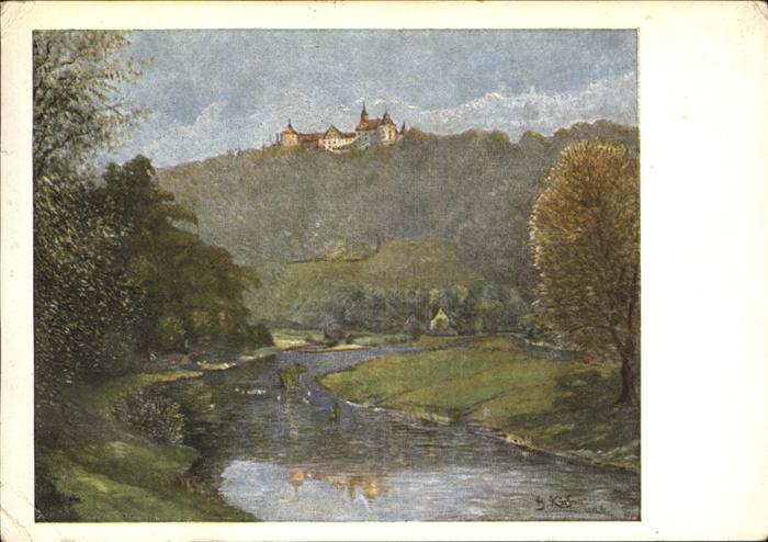 Langenburg Wuerttemberg Schloss Kuenstlerkarte oelgemaelde