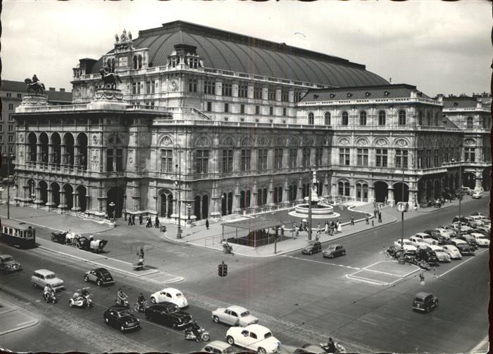 Opergebaeude Wien Staatsoper Strassenbahn Autos