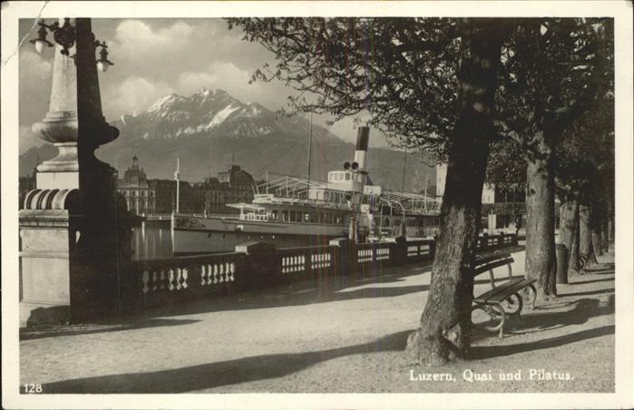 Dampfer Binnenschifffahrt Luzern Quai Pilatus