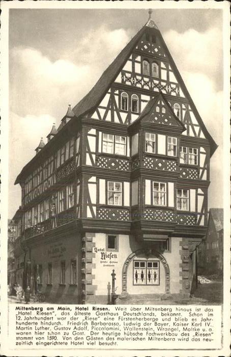 kk43333 Miltenberg Main Hotel Riesen Kat. Miltenberg