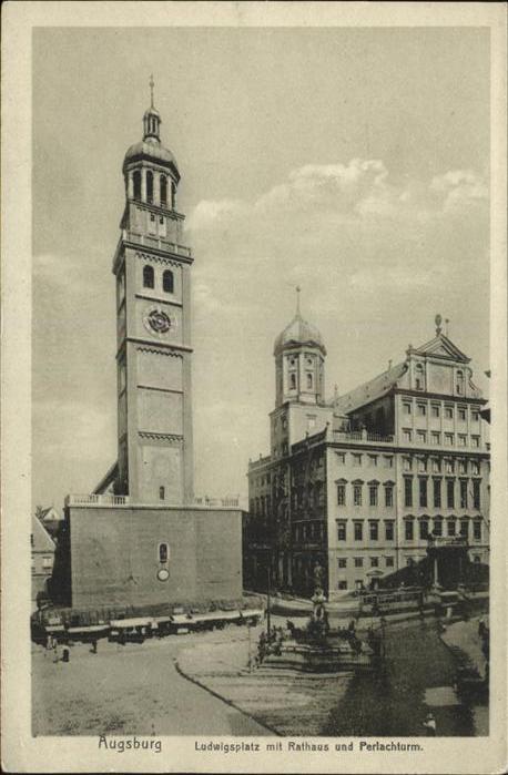 Augsburg Ludwigsplatz Rathaus Perlachturm