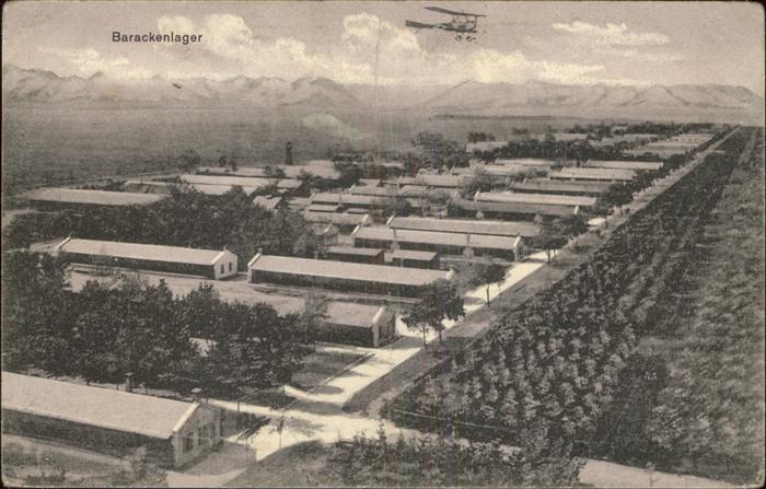 Lechfeld Lager Barackenlager Truppenuebungsplatz Flugzeug Feldpost