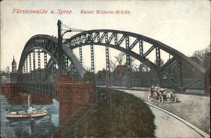 Fuerstenwalde Spree Kaiser Wilhelm Bruecke Dampfer Feldpost