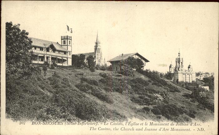 Bonsecours 76 Casino Eglise Monument de Jeanne d Arc