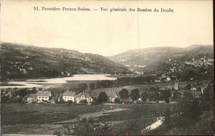 Bassin du Doubs Vue generale Frontiere Franco Suisse