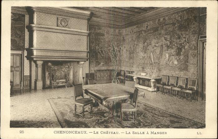 Chenonceaux Indre et Loire Chateau Salle a Manger