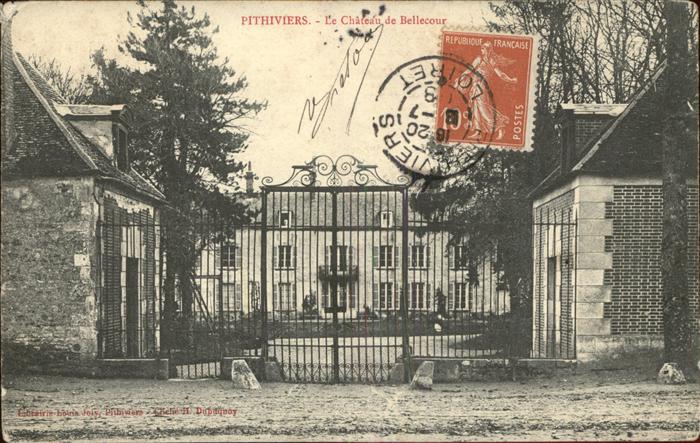 Pithiviers Loiret Chateau de Bellecour Stempel auf AK