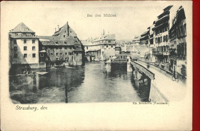 Strassburg Elsass Partie bei den Mühlen Brücke
