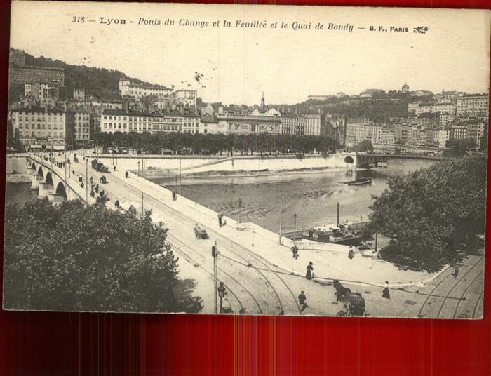 Lyon France Ponts du Change et la Feuillee Quai de