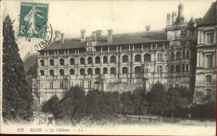 Blois 41 Chateau Schloss Stempel auf AK